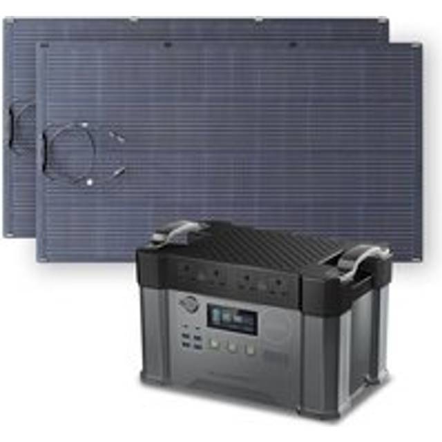 Power Station 1500Wh 2000W Solar Generator with 2Pcs 200W Monocrystalline Flexible Solar Panel for Home Emergency Outdoor Allpowers S2000