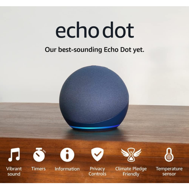 Echo dot (newest gen) big vibrant sound wi-fi bluetooth smart speaker with alexa