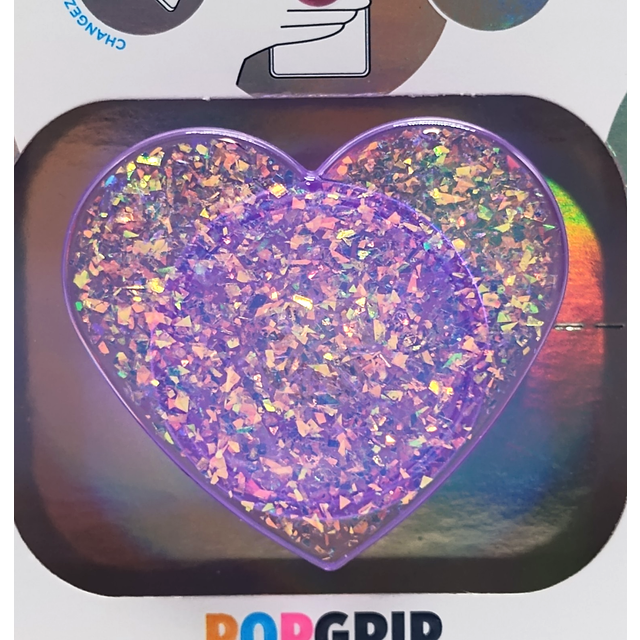 Iridescent Confetti Dreamy Heart Adhesive PopGrip