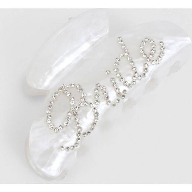 Womens Bride Embellished Claw Clip - White - One Size, White