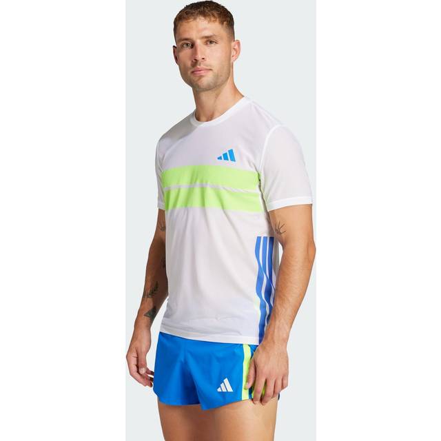 Adidas Men's Adizero Retro Tee White/Lucid Lemon, XL