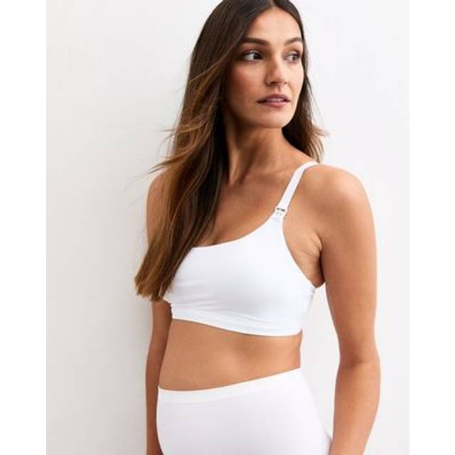 New Look Women's Plus Size Maternity White Soft Smooth Nursing Bralette Curves - UK 18