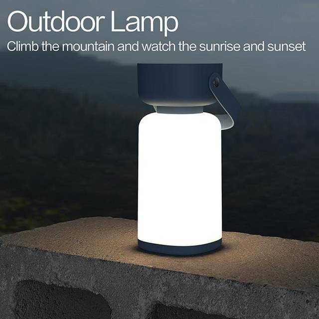 Wireless Camping Light Portable LED Ambient Light Tent Night Lamp with 3 Color Temperature & brown