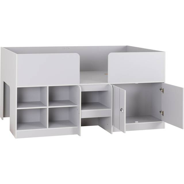 Hylton Single (3') Mate's & Captain's Daybed with Shelves - Light Grey
