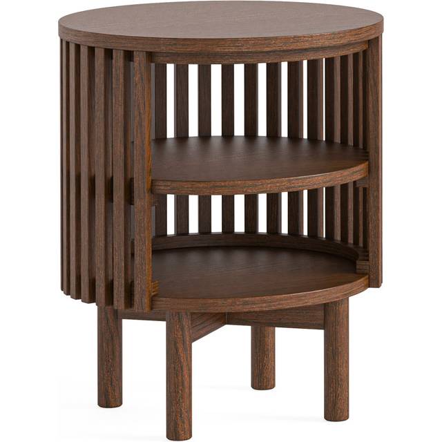 Aleyana End Table - Dark Brown Wood (55cm H X 45cm W X 45cm D)