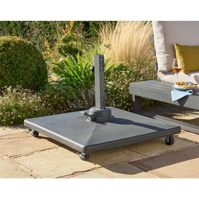 Dakota Fields Catalea 50kg Umbrella Base with Wheels Black 12cm H X 73cm W X 73cm D