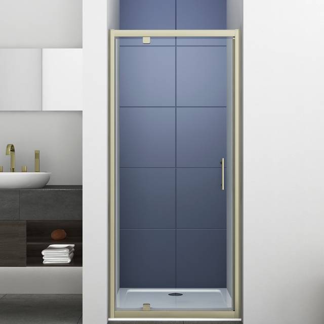 Brushed Brass 1200mm Pivot Shower Door