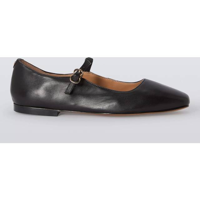 John Lewis Harrietta Wide Fit Mary Jane Leather Pumps, Black