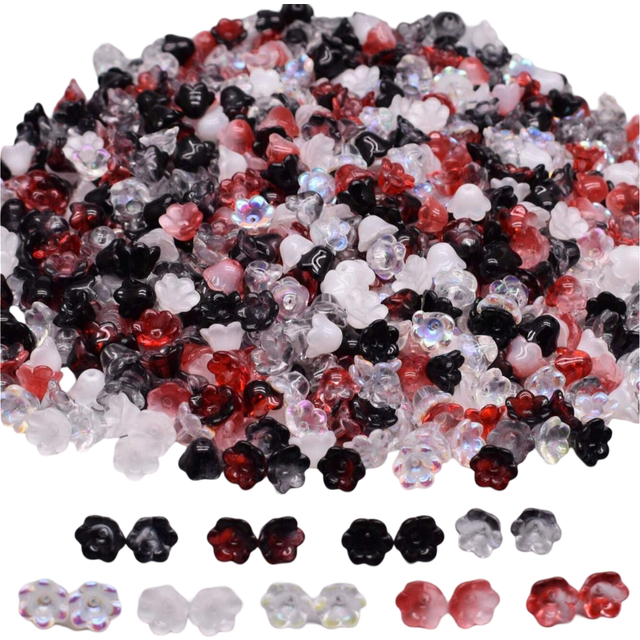 SHEIN 12mm 50pcs Lily Of The Valley Glazed Czech Glass For Jewelry Making Classics Space Beads
