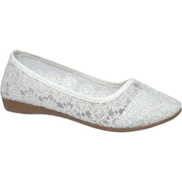 SHEIN Women&#39;s Floral Lace Pattern Ballet Slip-On Mesh Soft-Soled Holes Breathable And Comfortable Soft-Soled Flats Elegant Pumps Valentines
