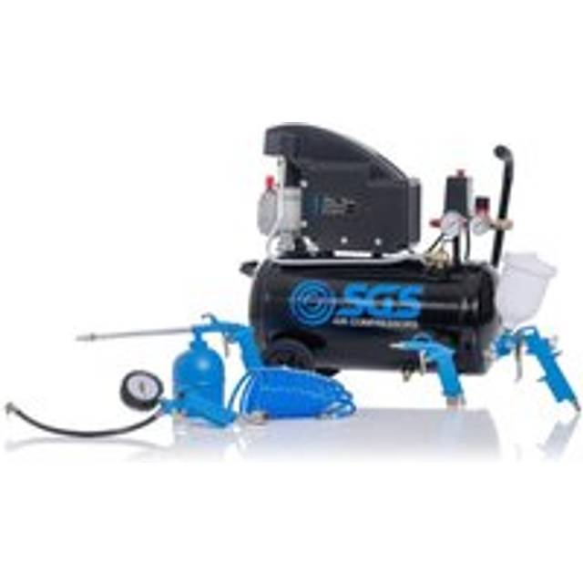 SGS 24 Litre Direct Drive Air Compressor & 5 Piece Tool Kit - 5.5 CFM 1.5 HP