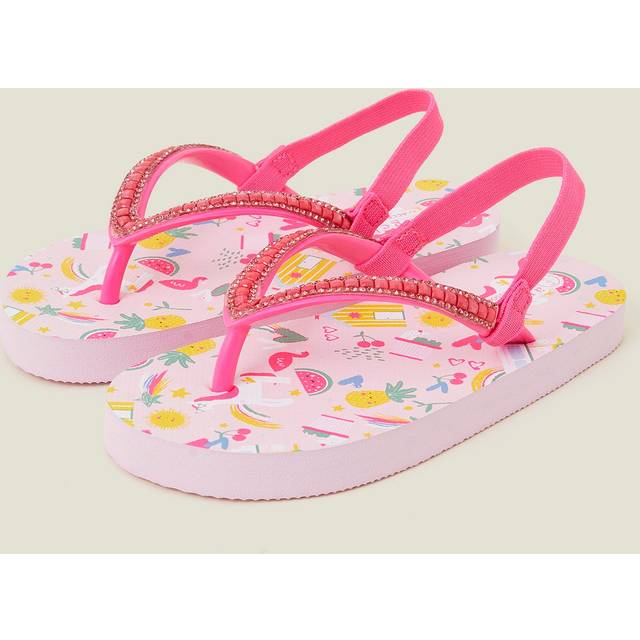 Angels by Accessorize Kids' Sunbeam Print Flip Flops, Pink