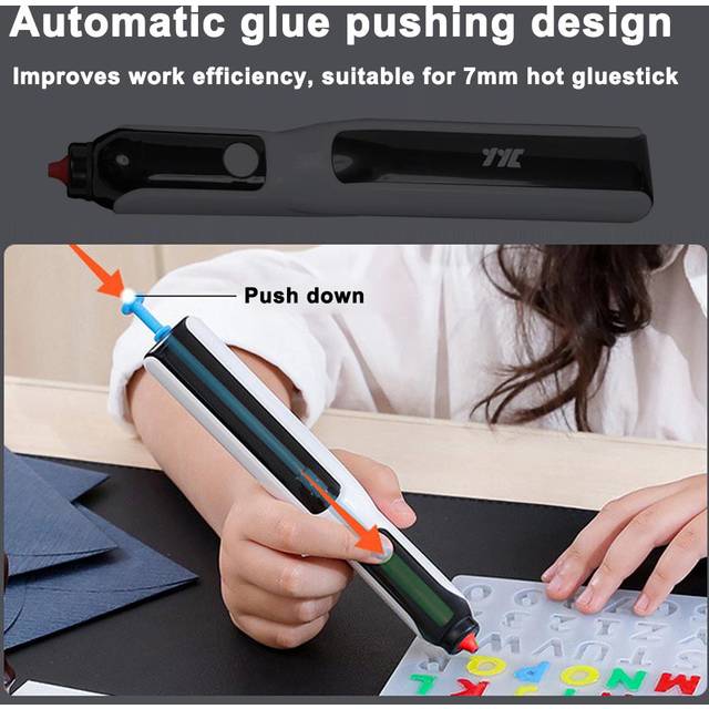 Electric Hot Melt Glue Machine Portable Cordless Lithium Glue Extrusion Tool 7mm Gluestick multicolour