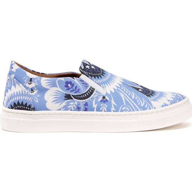 ETRO KIDS - paisley-print slip-on trainers - kids - Rubber/CALFSKIN/Cotton - 30 - Blue