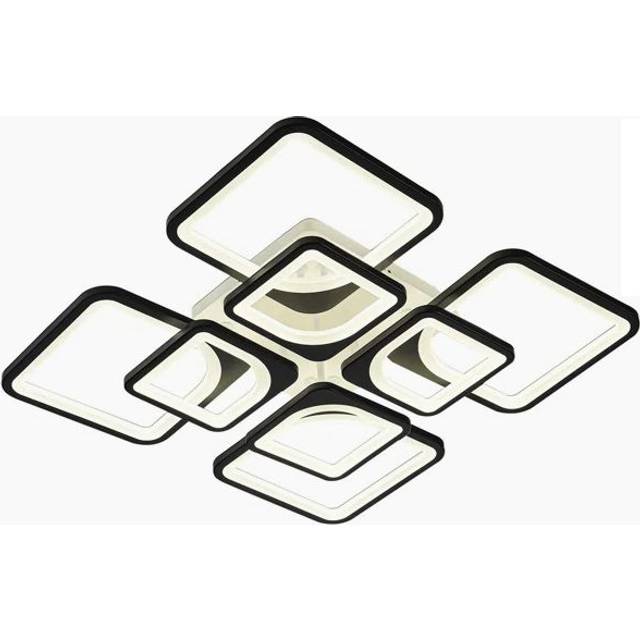 Flausch 8 - Light 60cm Modern Ceiling Light, Dimmable LED Flush Mount with Remote, Rectangle Acrylic Chandelier - White (11.9cm H X 60cm W X 60cm D)