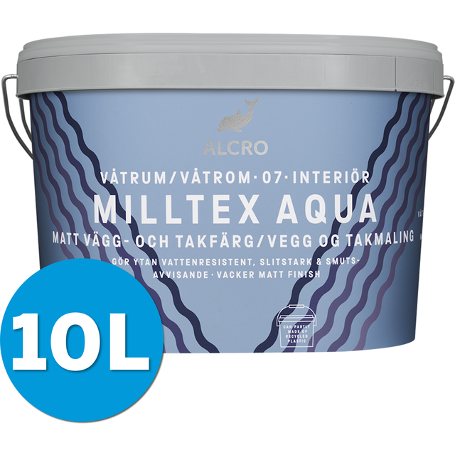 Milltex Aqua Matt Täckfärg för Våtrum 10L