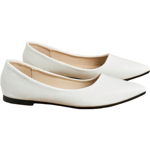 SHEIN Women Flat Solid Pointed Toe Slip-On Loafers, Comfortable Dress Casual Work Office Shoes For All Season