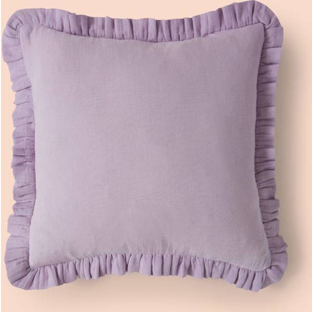 Frilled Gauze Square Cushion - Lilac