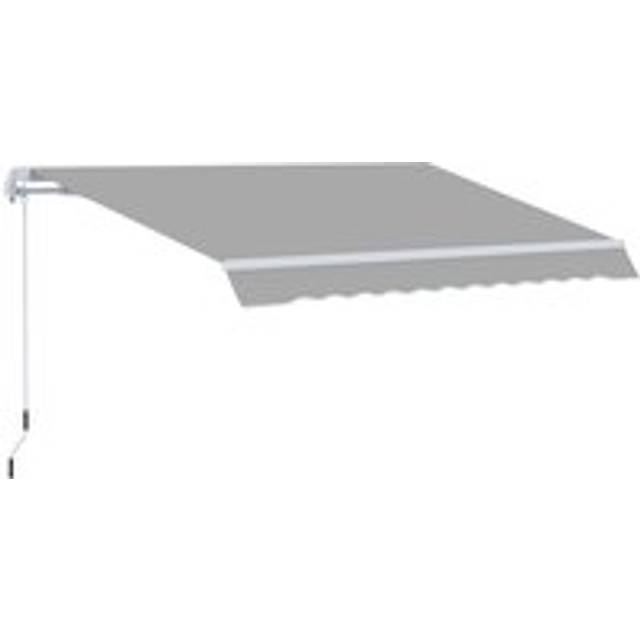 Awning Canopy Manual Retractable Porch Sun Shade Shelter 3 x 2m Light Grey