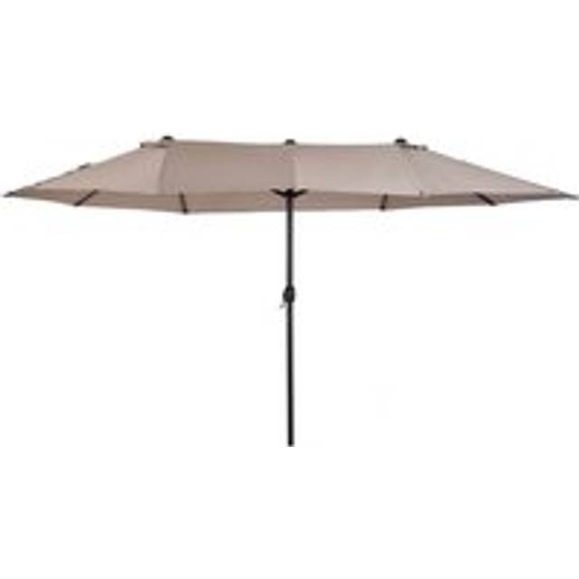 Outsunny 4.6m Double-Sided Patio Parasol Sun Umbrella-Tan | TJ Hughes