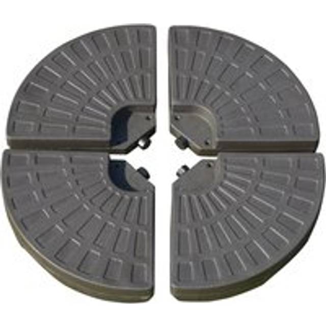 4-Piece Portable Round Parasol Base Umbrella Cross Stand Weights Holder Sand or Water Fillable