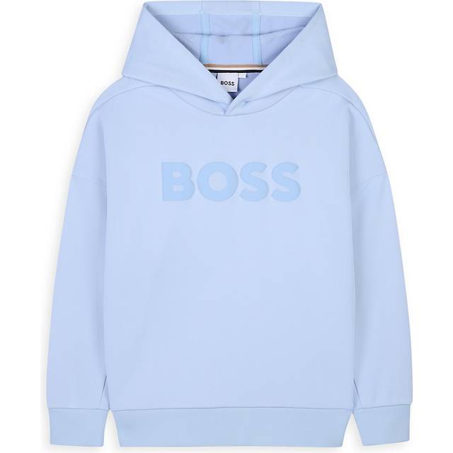 Hugo, Sweatshirts, unisex, Blue, 6 Y, Blue Brushed Sweatshirt with Printed Logo