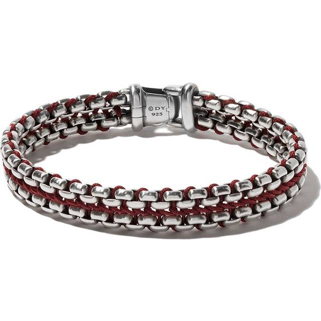 David Yurman - sterling silver Woven Box Chain bracelet (12mm) - men - Nylon/Silver - M