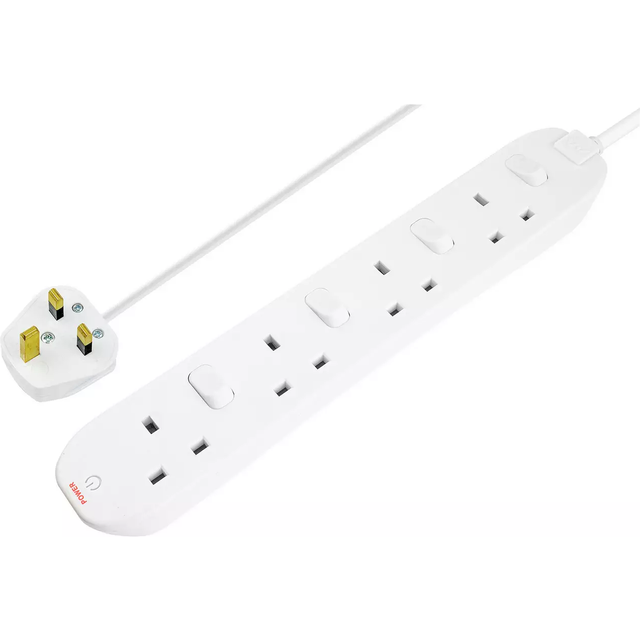 Masterplug 4 Socket 2m Extension Lead