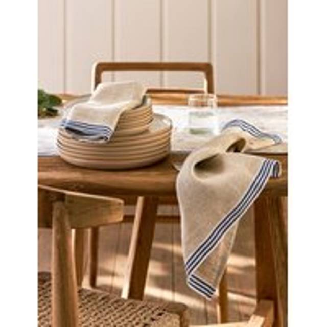 Hanstone Stripe Edge Napkins Set of 4 Ink - Blue