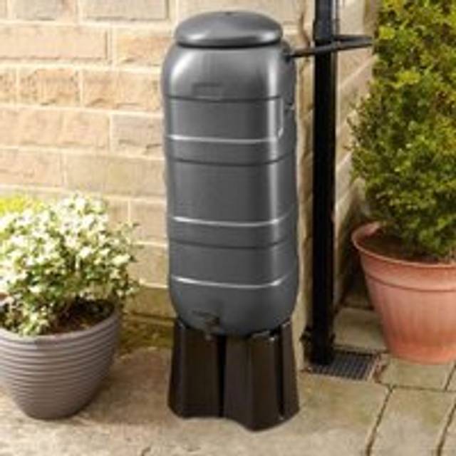 Water Butts Direct - Straight 100L grey RainSaver Kit (Includes Stand & Diverter)