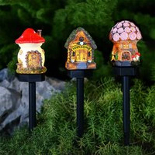 Fairy House Solar Garden Light Ornament Decoration Warm White LED by Bright Garden