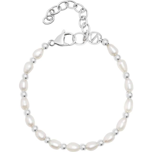 Nialaya Men's Baroque Pearl Bracelet Herr Armband Stl. XXL - Från Magasin - White (XXL)
