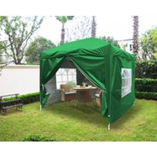 2.5x2.5m Pop Up Gazebo Outdoor Garden Marquee Tent with 4 Leg Weights Green