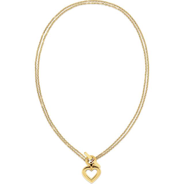 Tommy Hilfiger Ladies' Gold Tone Toggle Heart Pendant Necklace