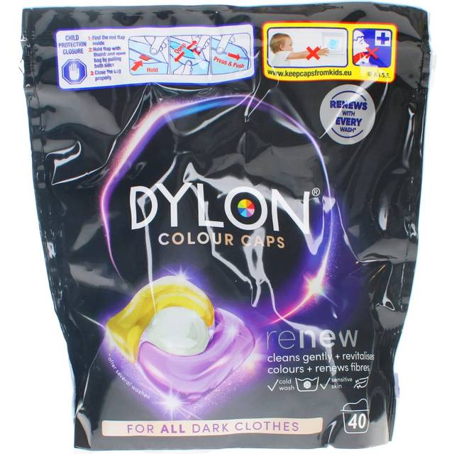Black & Dark: Black & Dark Caps (40 Wash Loads), Dylon Black Caps for all Dark Clothes, Dark Colour Washing Pods to Protect Dark Colours, renewing in