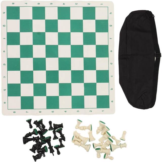 Portable Chess Checkers Set with Zipper Storage Bag Folding Roll Up Travel Checkers Games for Kids