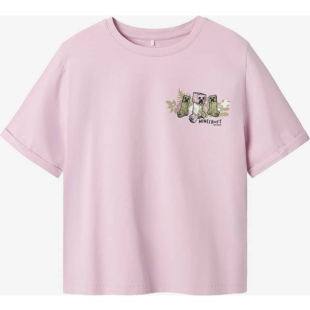 Name it kids - T-shirt nkfDiki Minecraft SS Nreg Top Box - Rosa