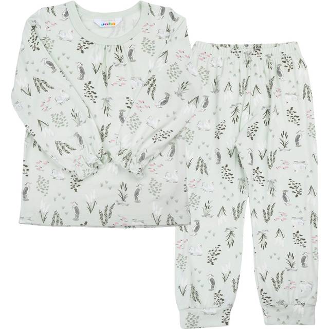 Joha Kid's 52143 Pyjamas Underkläder Barn Storlek 130 Färg vit/grå