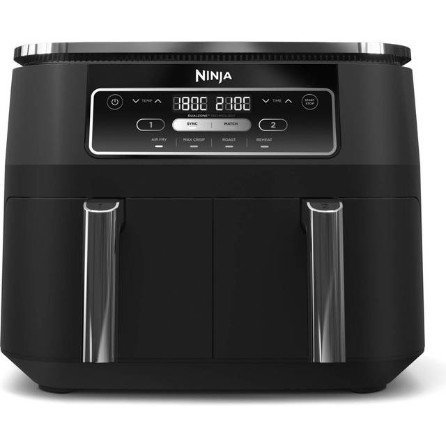 Ninja AF200EU, Varmluftsteger, 7,6 L, 1,6 kg, 240 °C, Dobbelt, Sort