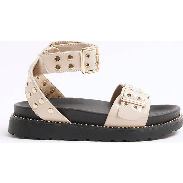 River Island Girls Beige Studded Chunky Strapped Sandals - 2