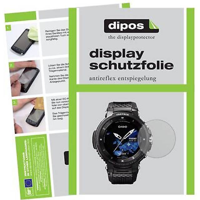 2x screen protector for casio pro trek smart wsd-f30 protection anti glare dipos