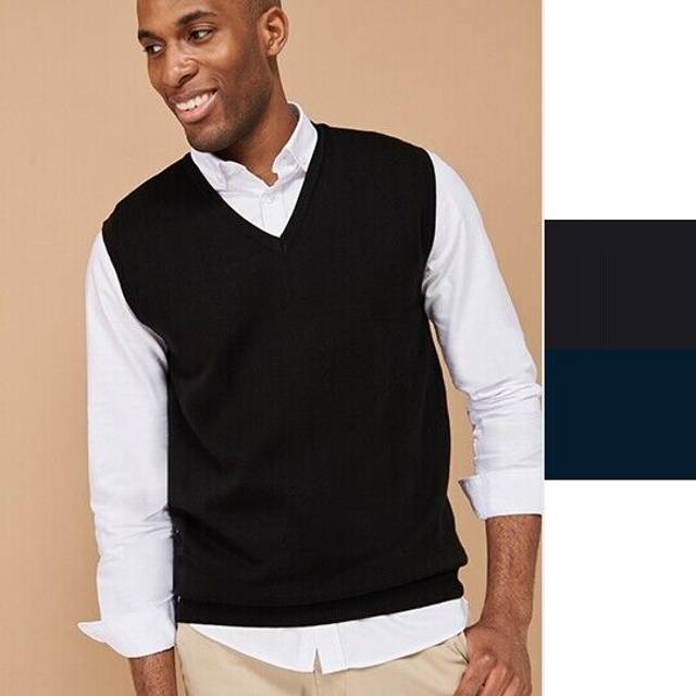 Henbury Sleeveless V Neck Jumper HB724 Black 2XL Colour: Black, Size: