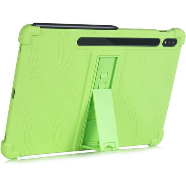 Samsung Galaxy Tab S7 Plus 12.4" Skal med Stativfunktion - Silikon - Grön