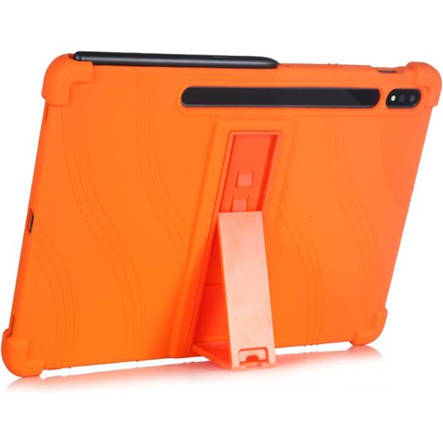 Samsung Galaxy Tab S7 Plus 12.4" Skal med Stativfunktion - Silikon - Orange
