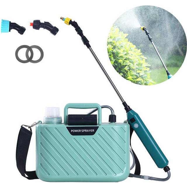 Battery Powered Garden Sprayer with 2 Nozzles 1.32 Gallon/5L Lawn Water Sprayer with USB blue