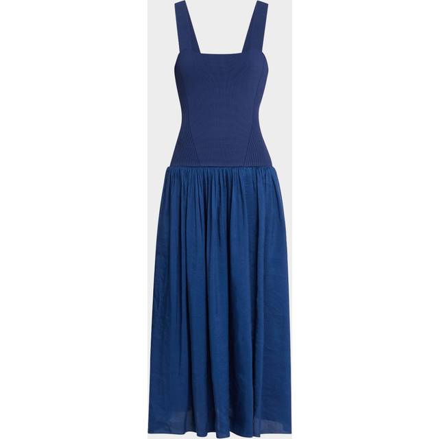 Henriette Mixed-Media Tank Top Dress - INDIGO - X-Small