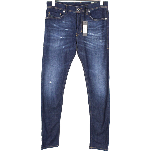Diesel tepphar r7na8 men's blue jeans w29/l32 slim carrot washed cotton stretch