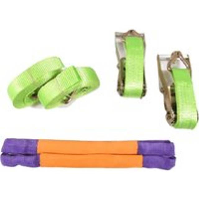 Recovery Ratchet Sets 50MM 4M 5T X2 (Round Slings Hi Vis Tie Down)
