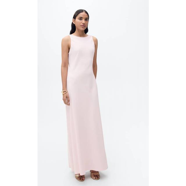 Mango Irene Satin Cowl Back Maxi Dress, Pastel Pink
