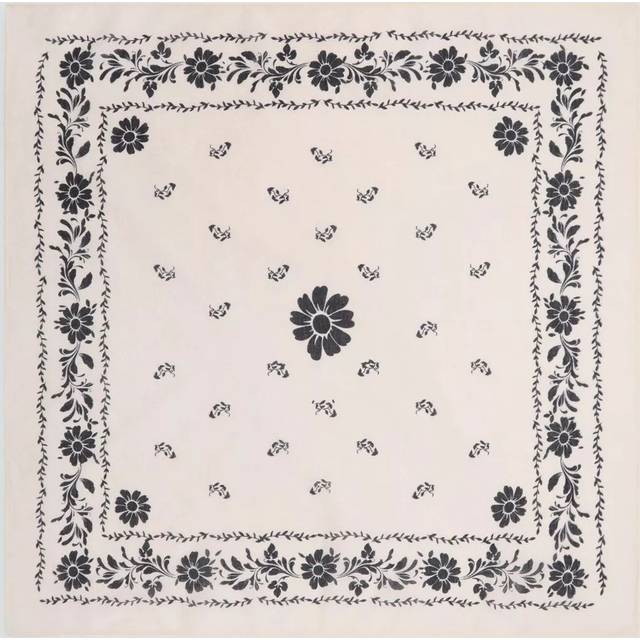 Floral-print cotton scarf dark navy - Woman - One size - MANGO - Dark Navy - U